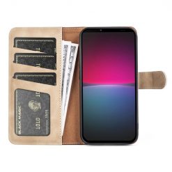 Kryty na mobil | Peňaženkové puzdro Dual Wavy Case hnedé – Sony Xperia 10 IV | Kryty na mobil