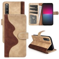 Kryty na mobil | Peňaženkové puzdro Dual Wavy Case hnedé – Sony Xperia 10 IV | Kryty na mobil