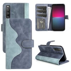 Peňaženkové puzdro Dual Wavy Case modré – Sony Xperia 10 IV | Kryty na mobil Kryty na mobil | Peňaženkové puzdro Dual Wavy Case modré – Sony Xperia 10 IV | Kryty na mobil
