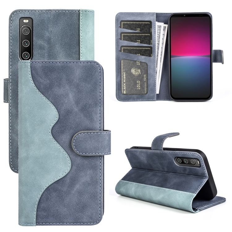 Peňaženkové puzdro Dual Wavy Case modré – Sony Xperia 10 IV | Kryty na mobil Kryty na mobil | Peňaženkové puzdro Dual Wavy Case modré – Sony Xperia 10 IV | Kryty na mobil