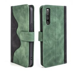 Kryty na mobil | Peňaženkové puzdro Dual Wavy Case zelené – Sony Xperia 10 IV | Kryty na mobil