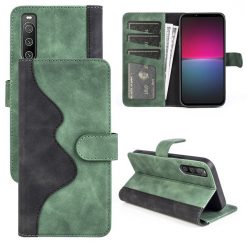 Kryty na mobil | Peňaženkové puzdro Dual Wavy Case zelené – Sony Xperia 10 IV | Kryty na mobil