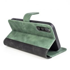 Kryty na mobil | Peňaženkové puzdro Dual Wavy Case zelené – Sony Xperia 10 IV | Kryty na mobil