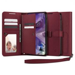 Kryty na mobil | Peňaženkové puzdro Spigen WALLET “S” PLUS bordové – Samsung Galaxy S23 | Kryty na mobil