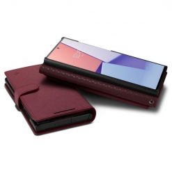 Kryty na mobil | Peňaženkové puzdro Spigen WALLET “S” PLUS bordové – Samsung Galaxy S23 Ultra | Kryty na mobil