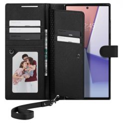 Kryty na mobil | Peňaženkové puzdro Spigen WALLET “S” PLUS čierne – Samsung Galaxy S23 Ultra | Kryty na mobil