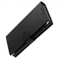 Kryty na mobil | Peňaženkové puzdro Spigen WALLET “S” PLUS čierne – Samsung Galaxy S23 Ultra | Kryty na mobil