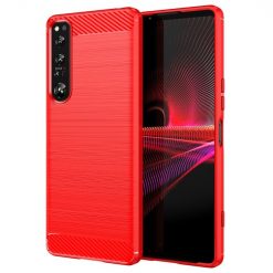 Kryty na mobil | Zadný Kryt Carbon červený – Sony Xperia 1 IV | Kryty na mobil