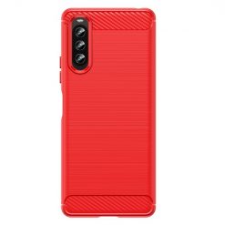 Kryty na mobil | Zadný Kryt Carbon červený – Sony Xperia 10 IV | Kryty na mobil