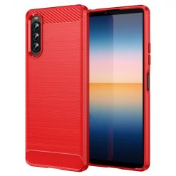 Kryty na mobil | Zadný Kryt Carbon červený – Sony Xperia 10 IV | Kryty na mobil