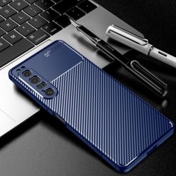 Kryty na mobil | Zadný Kryt Carbon Fiber modrý – Sony Xperia 1 IV | Kryty na mobil