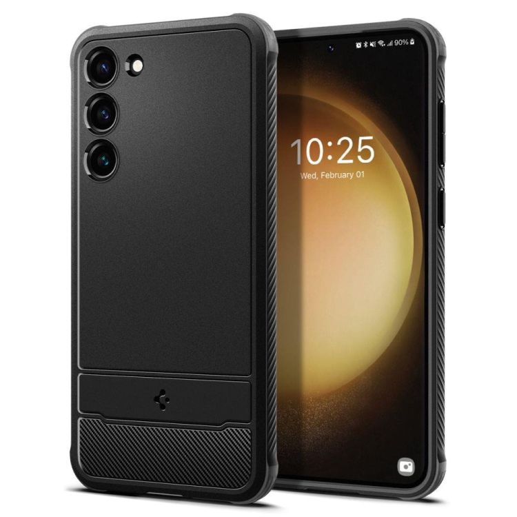 Zadný kryt Spigen Rugged Armor čierny – Samsung Galaxy S23 | Kryty na mobil Kryty na mobil | Zadný kryt Spigen Rugged Armor čierny – Samsung Galaxy S23 | Kryty na mobil