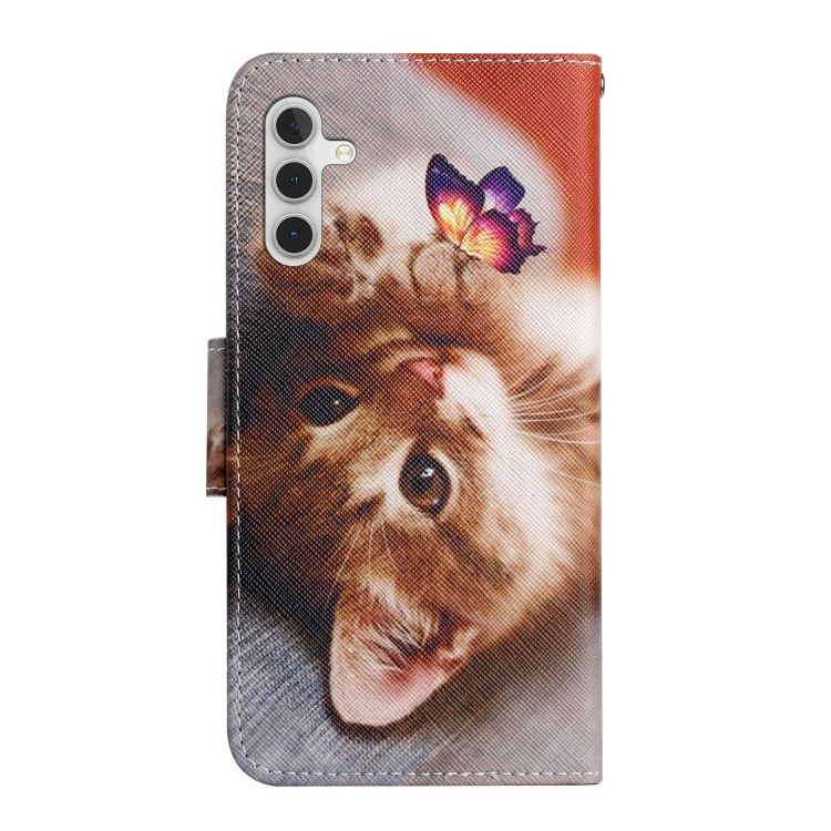 Knižkové puzdro Trendy Cross case Mačka a motýľ – Samsung Galaxy A34 5G | Kryty na mobil Kryty na mobil | Knižkové puzdro Trendy Cross case Mačka a motýľ – Samsung Galaxy A34 5G | Kryty na mobil