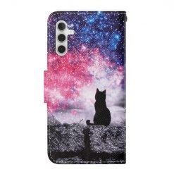 Knižkové puzdro Trendy Cross case Mačka a vesmír – Samsung Galaxy A34 5G | Kryty na mobil Kryty na mobil | Knižkové puzdro Trendy Cross case Mačka a vesmír – Samsung Galaxy A34 5G | Kryty na mobil