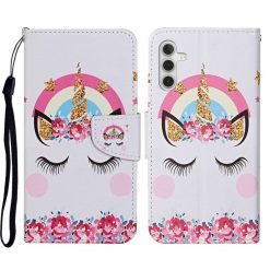 Knižkové puzdro Trendy Cross case Zlatý jednorožec – Samsung Galaxy A34 5G | Kryty na mobil Kryty na mobil | Knižkové puzdro Trendy Cross case Zlatý jednorožec – Samsung Galaxy A34 5G | Kryty na mobil
