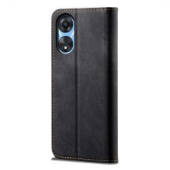 Peňaženkové puzdro Denim Texture čierne – Oppo A78 5G | Kryty na mobil Kryty na mobil | Peňaženkové puzdro Denim Texture čierne – Oppo A78 5G | Kryty na mobil