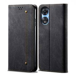 Peňaženkové puzdro Denim Texture čierne – Oppo A78 5G | Kryty na mobil Kryty na mobil | Peňaženkové puzdro Denim Texture čierne – Oppo A78 5G | Kryty na mobil