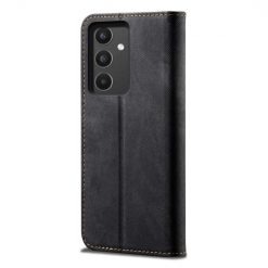 Kryty na mobil | Peňaženkové puzdro Denim Texture čierne – Samsung Galaxy A34 5G | Kryty na mobil