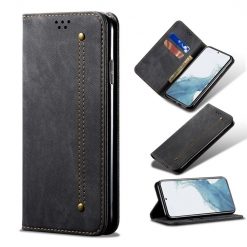 Kryty na mobil | Peňaženkové puzdro Denim Texture čierne – Samsung Galaxy A54 5G | Kryty na mobil