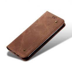 Peňaženkové puzdro Denim Texture hnedé – Oppo A78 5G | Kryty na mobil Kryty na mobil | Peňaženkové puzdro Denim Texture hnedé – Oppo A78 5G | Kryty na mobil