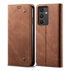 Kryty na mobil | Peňaženkové puzdro Denim Texture hnedé – Samsung Galaxy A34 5G | Kryty na mobil