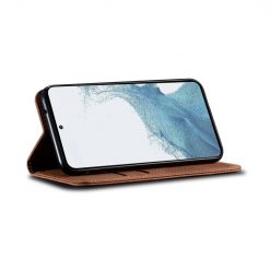 Kryty na mobil | Peňaženkové puzdro Denim Texture hnedé – Samsung Galaxy A54 5G | Kryty na mobil