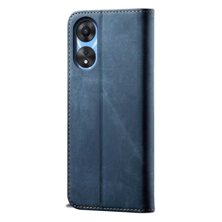 Peňaženkové puzdro Denim Texture modré – Oppo A78 5G | Kryty na mobil Kryty na mobil | Peňaženkové puzdro Denim Texture modré – Oppo A78 5G | Kryty na mobil