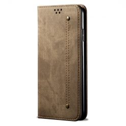 Kryty na mobil | Peňaženkové puzdro Denim Texture svetlohnedé – Oppo A78 5G | Kryty na mobil