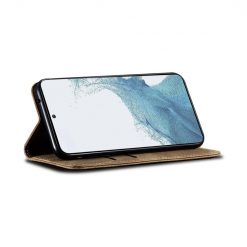 Kryty na mobil | Peňaženkové puzdro Denim Texture svetlohnedé – Samsung Galaxy A54 5G | Kryty na mobil