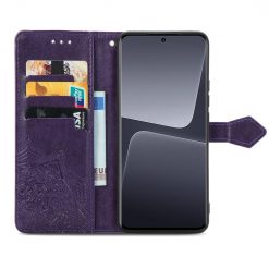 Kryty na mobil | Peňaženkové puzdro Embossing Pattern Mandala Flower fialové – Xiaomi 13 | Kryty na mobil