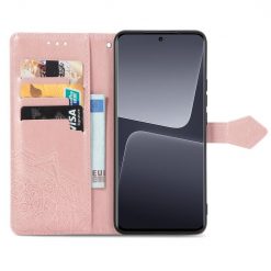 Kryty na mobil | Peňaženkové puzdro Embossing Pattern Mandala Flower ružové – Xiaomi 13 | Kryty na mobil