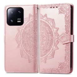 Kryty na mobil | Peňaženkové puzdro Embossing Pattern Mandala Flower ružové – Xiaomi 13 Pro | Kryty na mobil