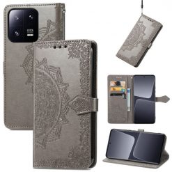 Peňaženkové puzdro Embossing Pattern Mandala Flower sivé – Xiaomi 13 Pro | Kryty na mobil Kryty na mobil | Peňaženkové puzdro Embossing Pattern Mandala Flower sivé – Xiaomi 13 Pro | Kryty na mobil