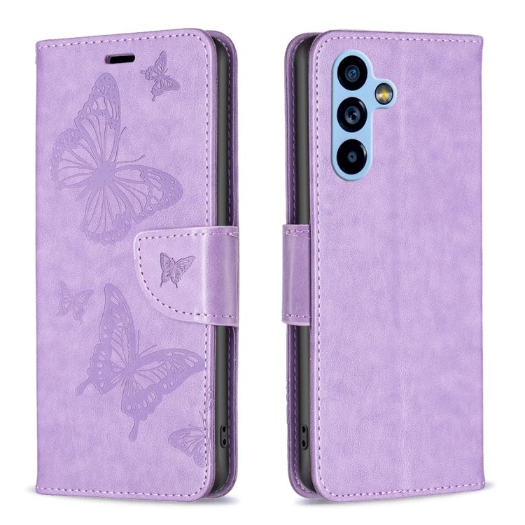 Peňaženkové puzdro Embossing Pattern Motýľ fialové – Samsung Galaxy A54 5G | Kryty na mobil Kryty na mobil | Peňaženkové puzdro Embossing Pattern Motýľ fialové – Samsung Galaxy A54 5G | Kryty na mobil
