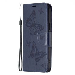 Kryty na mobil | Peňaženkové puzdro Embossing Pattern Motýľ modré – Samsung Galaxy A54 5G | Kryty na mobil