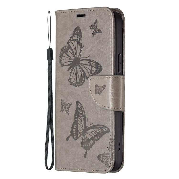 Peňaženkové puzdro Embossing Pattern Motýľ sivé – Samsung Galaxy A54 5G | Kryty na mobil Kryty na mobil | Peňaženkové puzdro Embossing Pattern Motýľ sivé – Samsung Galaxy A54 5G | Kryty na mobil