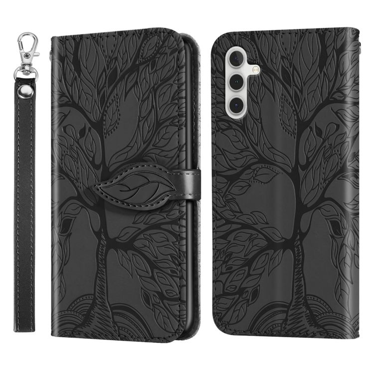 Peňaženkové puzdro Embossing Pattern Strom čierne – Samsung Galaxy A54 5G | Kryty na mobil Kryty na mobil | Peňaženkové puzdro Embossing Pattern Strom čierne – Samsung Galaxy A54 5G | Kryty na mobil