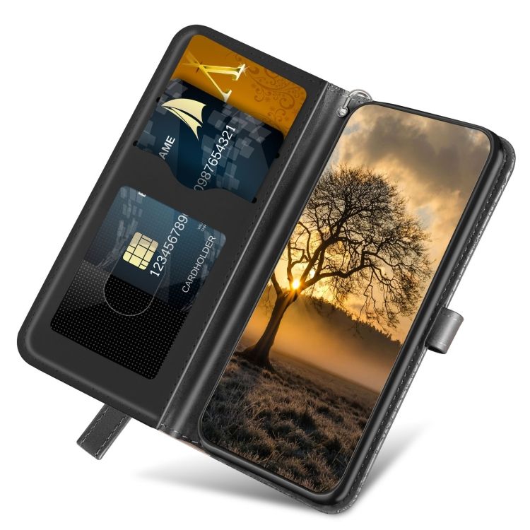 Peňaženkové puzdro Embossing Pattern Strom čierne – Xiaomi 13 | Kryty na mobil Kryty na mobil | Peňaženkové puzdro Embossing Pattern Strom čierne – Xiaomi 13 | Kryty na mobil
