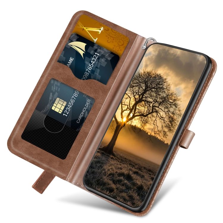 Peňaženkové puzdro Embossing Pattern Strom hnedé – Xiaomi 13 | Kryty na mobil Kryty na mobil | Peňaženkové puzdro Embossing Pattern Strom hnedé – Xiaomi 13 | Kryty na mobil