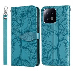Kryty na mobil | Peňaženkové puzdro Embossing Pattern Strom modré – Xiaomi 13 Pro | Kryty na mobil