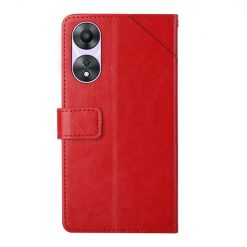 Kryty na mobil | Peňaženkové puzdro Geometric Pattern case červené – Oppo A78 5G | Kryty na mobil