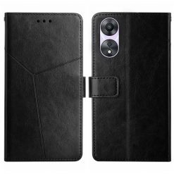 Kryty na mobil | Peňaženkové puzdro Geometric Pattern case čierne – Oppo A78 5G | Kryty na mobil