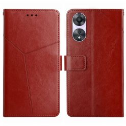 Kryty na mobil | Peňaženkové puzdro Geometric Pattern case hnedé – Oppo A78 5G | Kryty na mobil