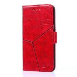 Peňaženkové puzdro Geometric Stitching case červené – Xiaomi 13