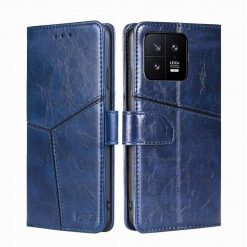 Kryty na mobil | Peňaženkové puzdro Geometric Stitching case modré – Xiaomi 13 | Kryty na mobil