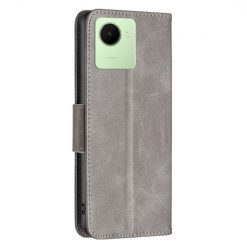 Kryty na mobil | Peňaženkové puzdro Retro Lambskin sivé – Realme C30 | Kryty na mobil