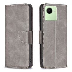 Kryty na mobil | Peňaženkové puzdro Retro Lambskin sivé – Realme C30 | Kryty na mobil