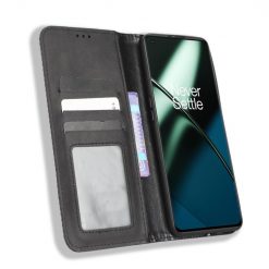 Kryty na mobil | Peňaženkové puzdro Retro Leather čierne – OnePlus 11 5G | Kryty na mobil