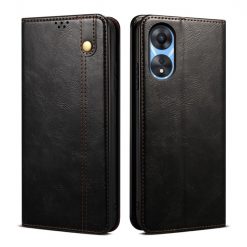Kryty na mobil | Peňaženkové puzdro Wax case čierne – Oppo A78 5G | Kryty na mobil