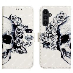 Knižkové puzdro Trendy Colored case Lebka – Samsung Galaxy A14 4G/5G